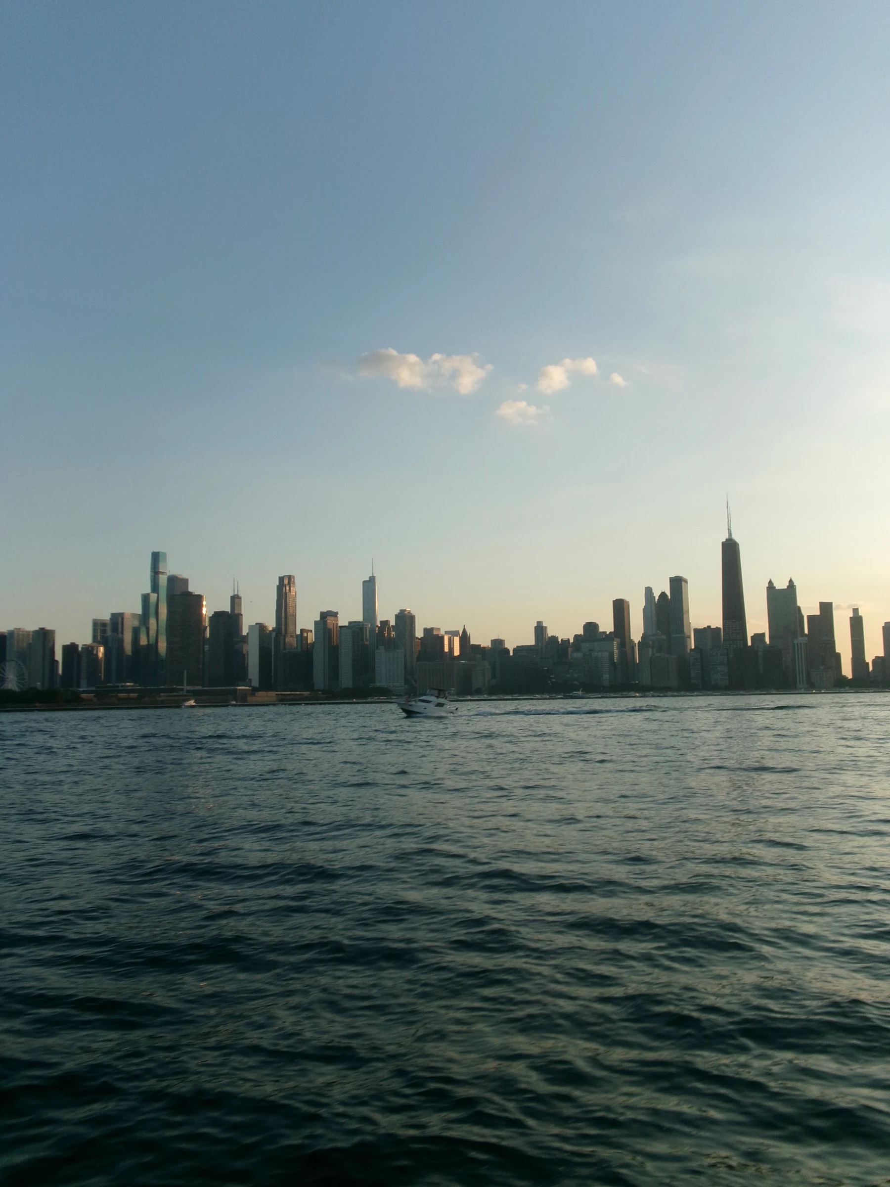 New York City skyline across water