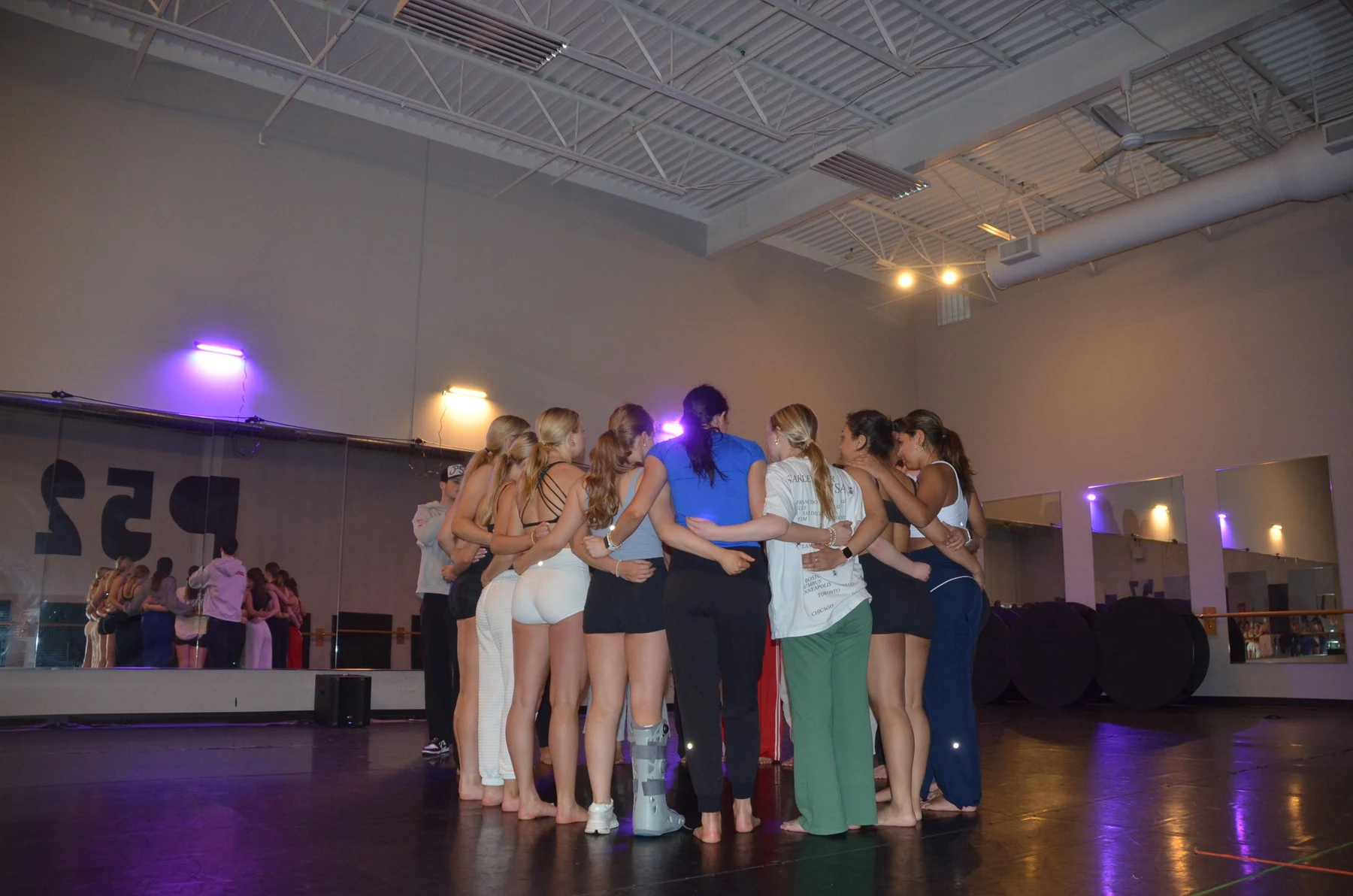 Dancers gathered in the studio