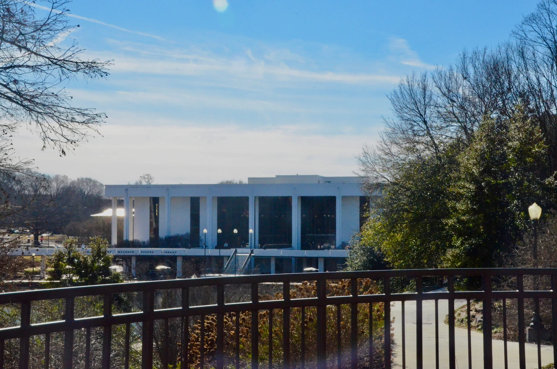 Campus view from a balcony